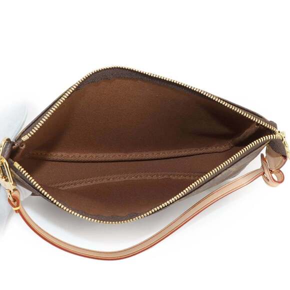 Louis Vuitton Monogram Pochette Accessoires Handbag M51980 Brown with Gold Ha... - Picture 7 of 9